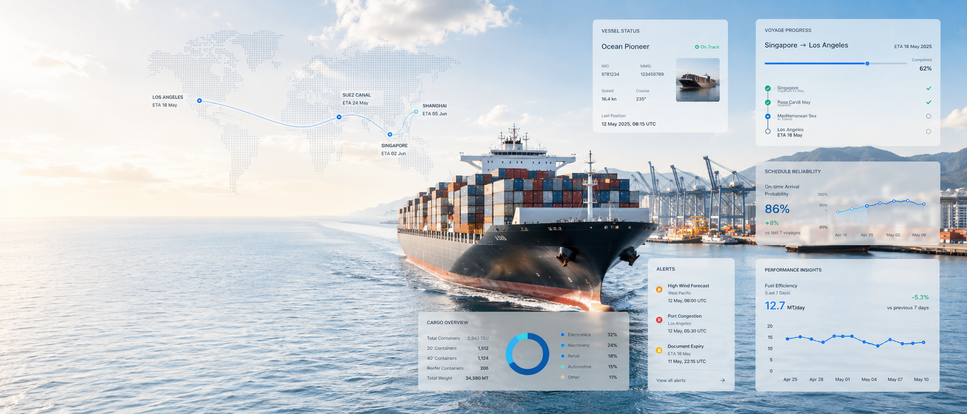 Shipping Line System preview for Shipping operations